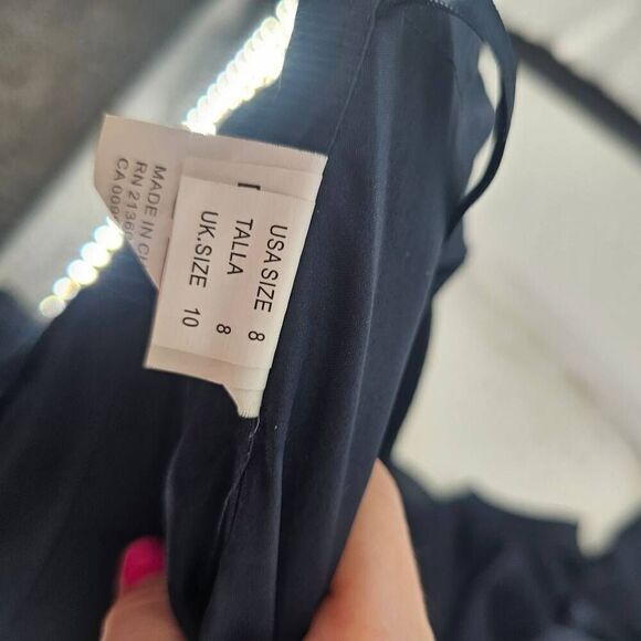 Vintage Angelina Faccenda One-Shoulder Maxi Dress Navy 8 - Picture 6 of 8